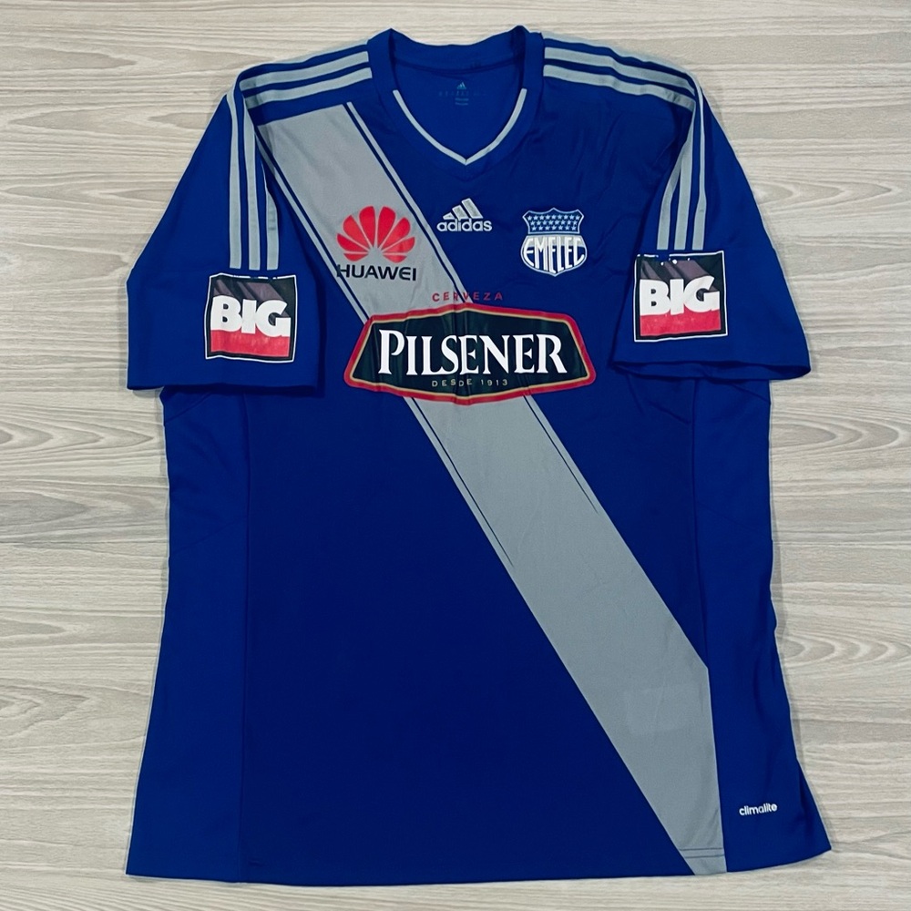 Adidas 2016 FC Emelec Football Soccer Jersey Ecuador Pilsener Blue Mens Size XL